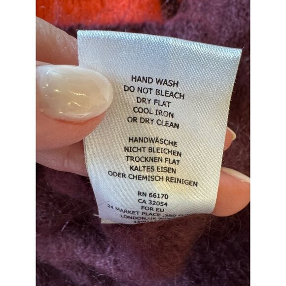 Anthropologie Needle Sweater Women Small Pink Louise Mohair Merino Wool Knit - Picture 12 of 13